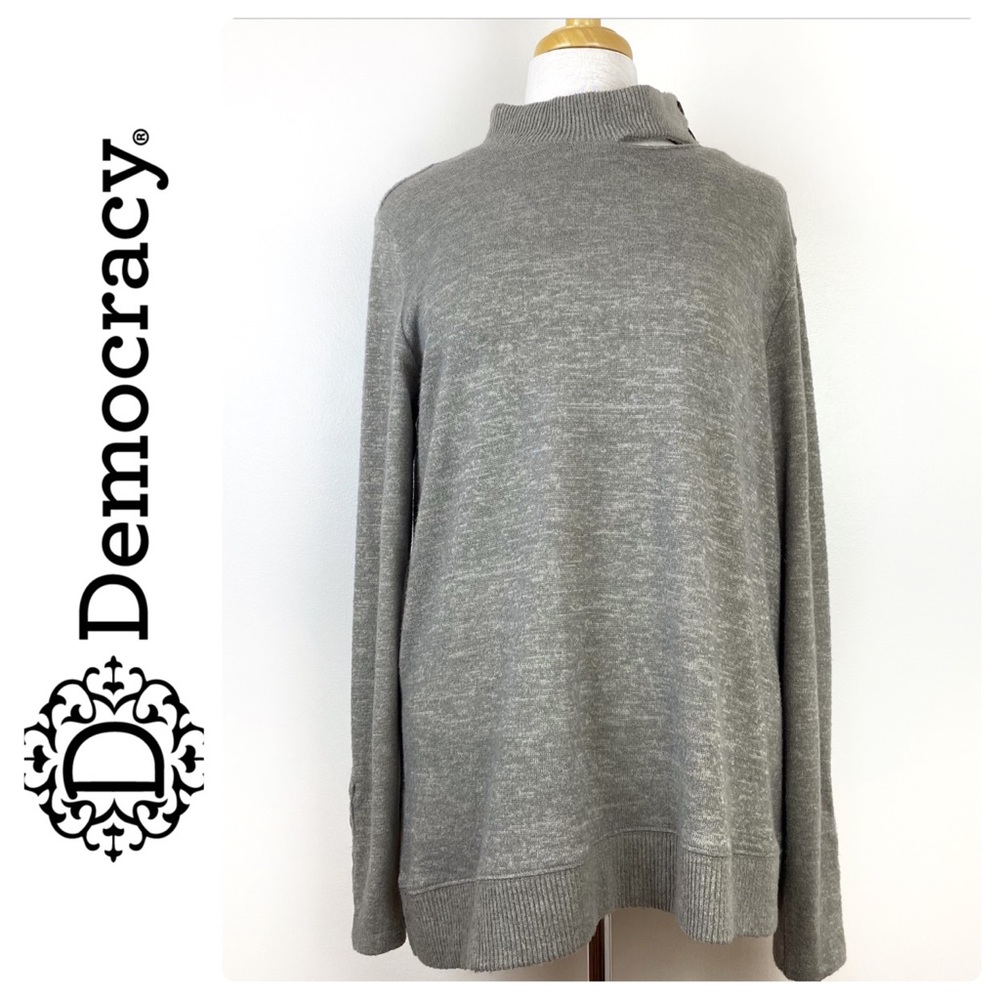NWOT Democracy Long Sleeve Asymmetrical Cutout Neck Sweater